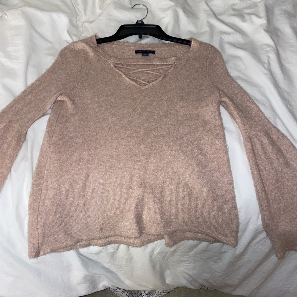 pink American eagle sweater